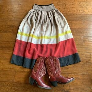 Multicolored High Waist Skirt Colorblock‎